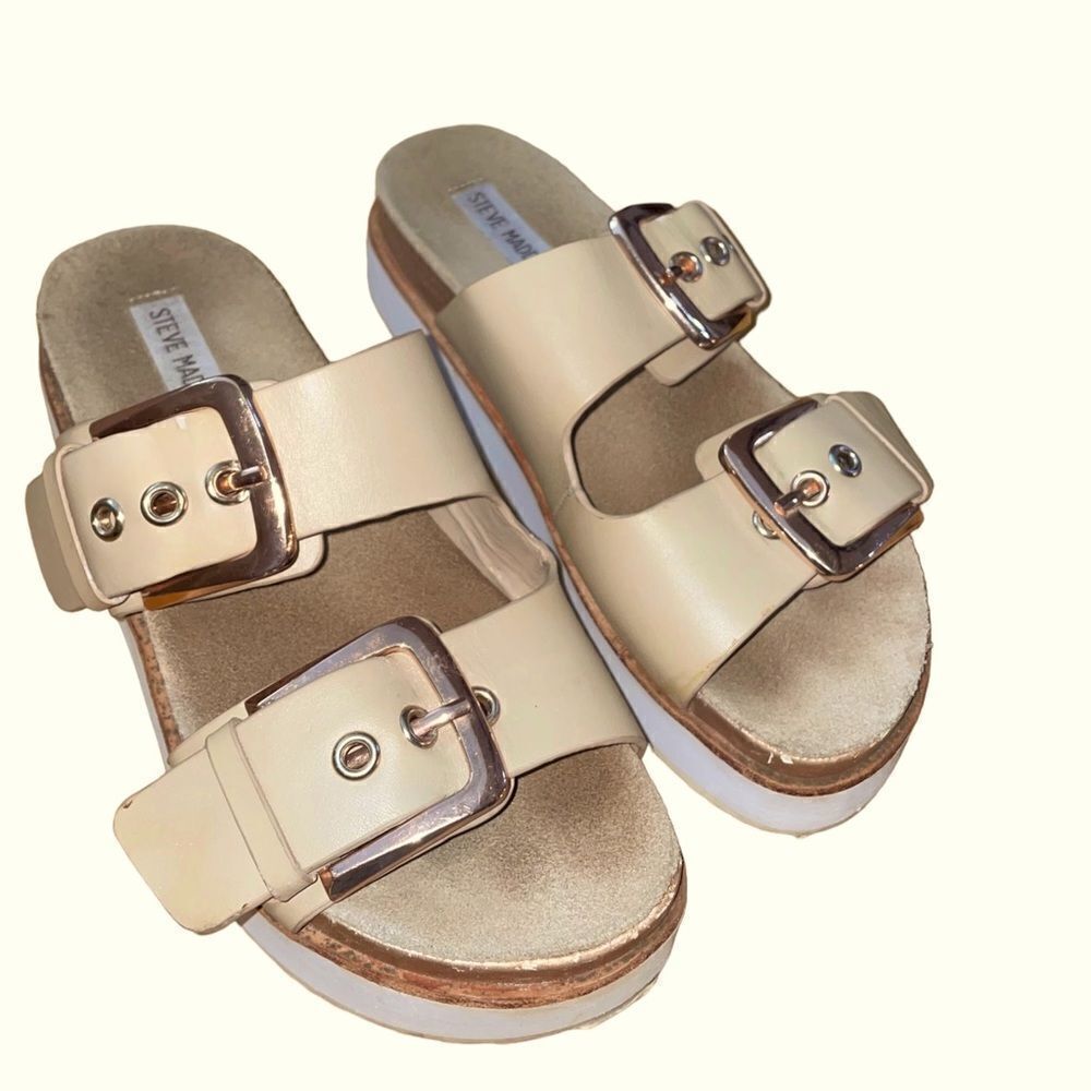 STEVE MADDEN PATE PLATFORM DOUBLE STRAP SANDALS Y2K 7.5